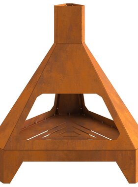 VidaXL Vuurkorf met Schouw 50x43x52 cm Verweerd Staal