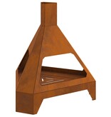 VidaXL Vuurkorf met Schouw 50x43x52 cm Verweerd Staal