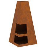 VidaXL Vuurkorf met Houtopslag 50x50x100 cm Weerbestendig Staal