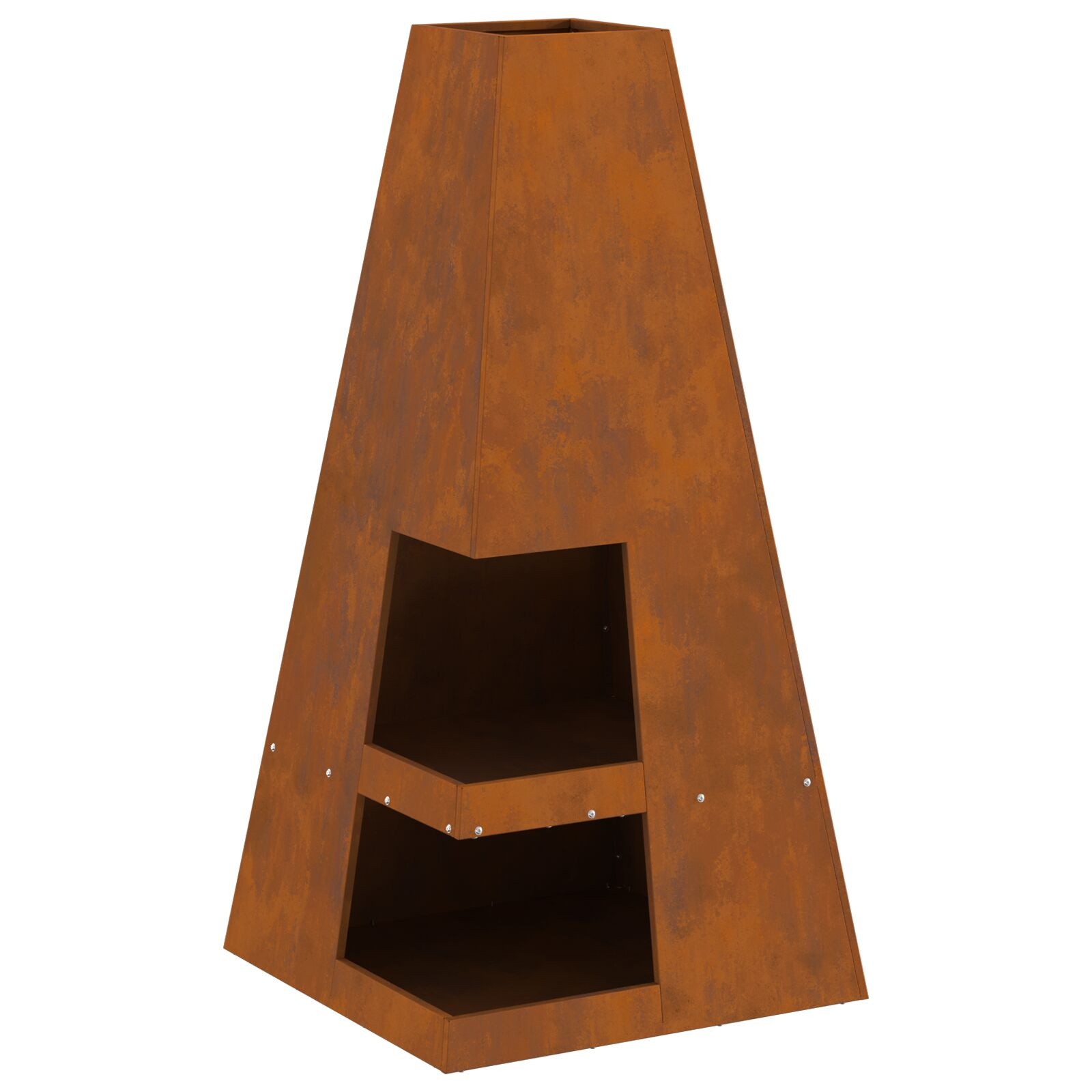 VidaXL Vuurkorf met Houtopslag 50x50x100 cm Weerbestendig Staal