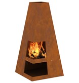 VidaXL Vuurkorf met Houtopslag 50x50x100 cm Weerbestendig Staal