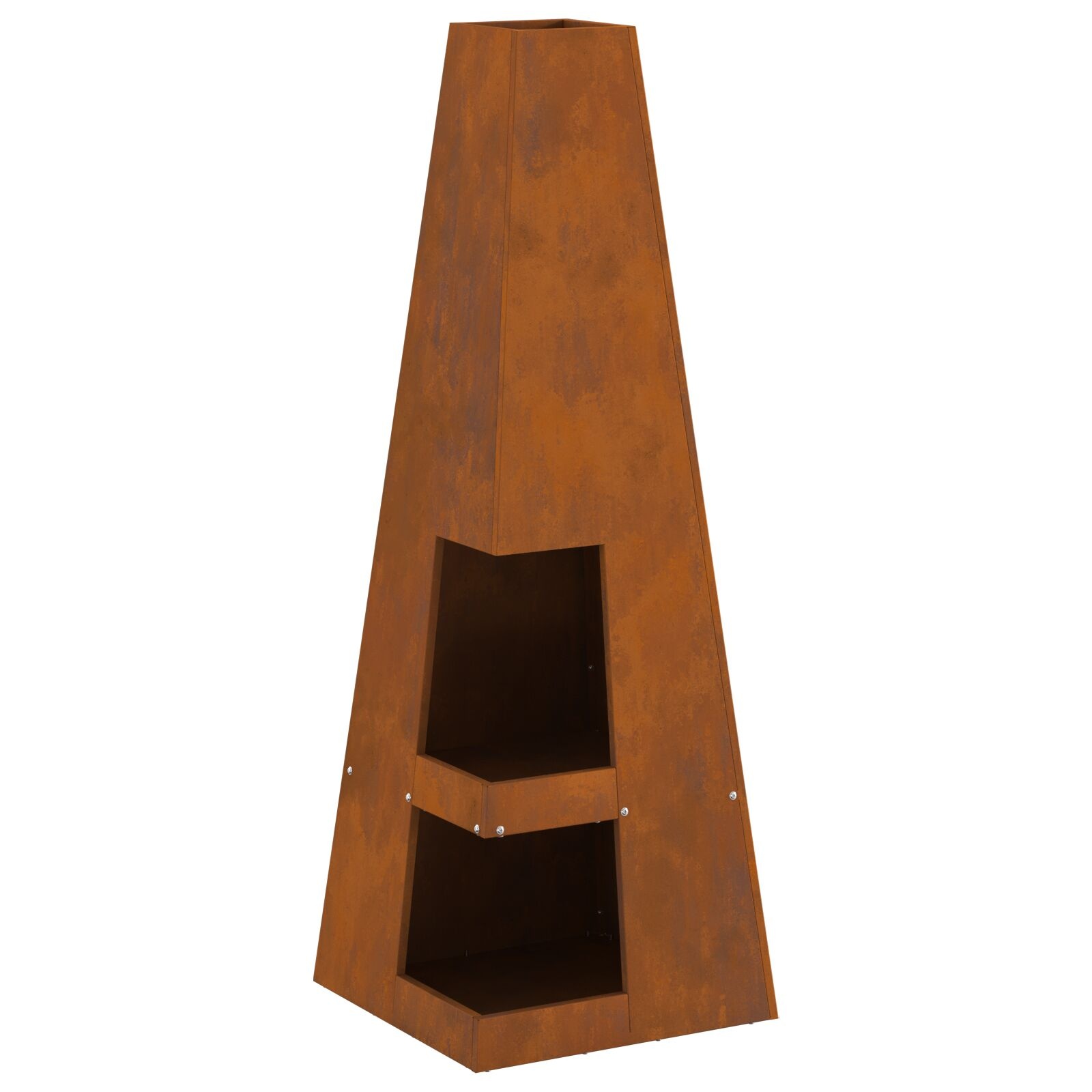 VidaXL Vuurkorf met houtopslag 35x35x100 cm Weerbestendig staal