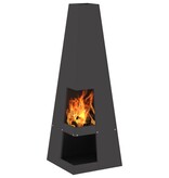 VidaXL Vuurkorf met Houtopslag Zwart 35x35x100 cm Staal