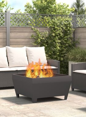 VidaXL Vuurkorf Vierkant Zwart 80x80x43 cm Staal