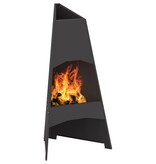 VidaXL Vuurkorf Piramide Zwart 50x45x95 cm Staal