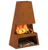 VidaXL Vuurkorf met Houtopslag 60x35x100 cm Weerbestendig Staal