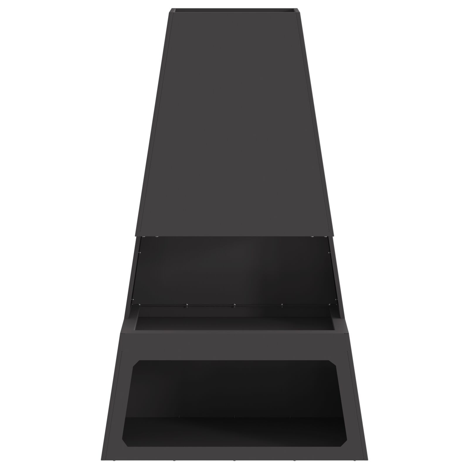 VidaXL Vuurkorf met Houtopslag Zwart 60x35x100 cm Staal