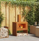 VidaXL Vuurkorf met Schouw 60x40x96 cm Verweerd Staal