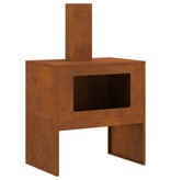 VidaXL Vuurkorf met Schouw 60x40x96 cm Verweerd Staal