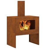 VidaXL Vuurkorf met Schouw 60x40x96 cm Verweerd Staal