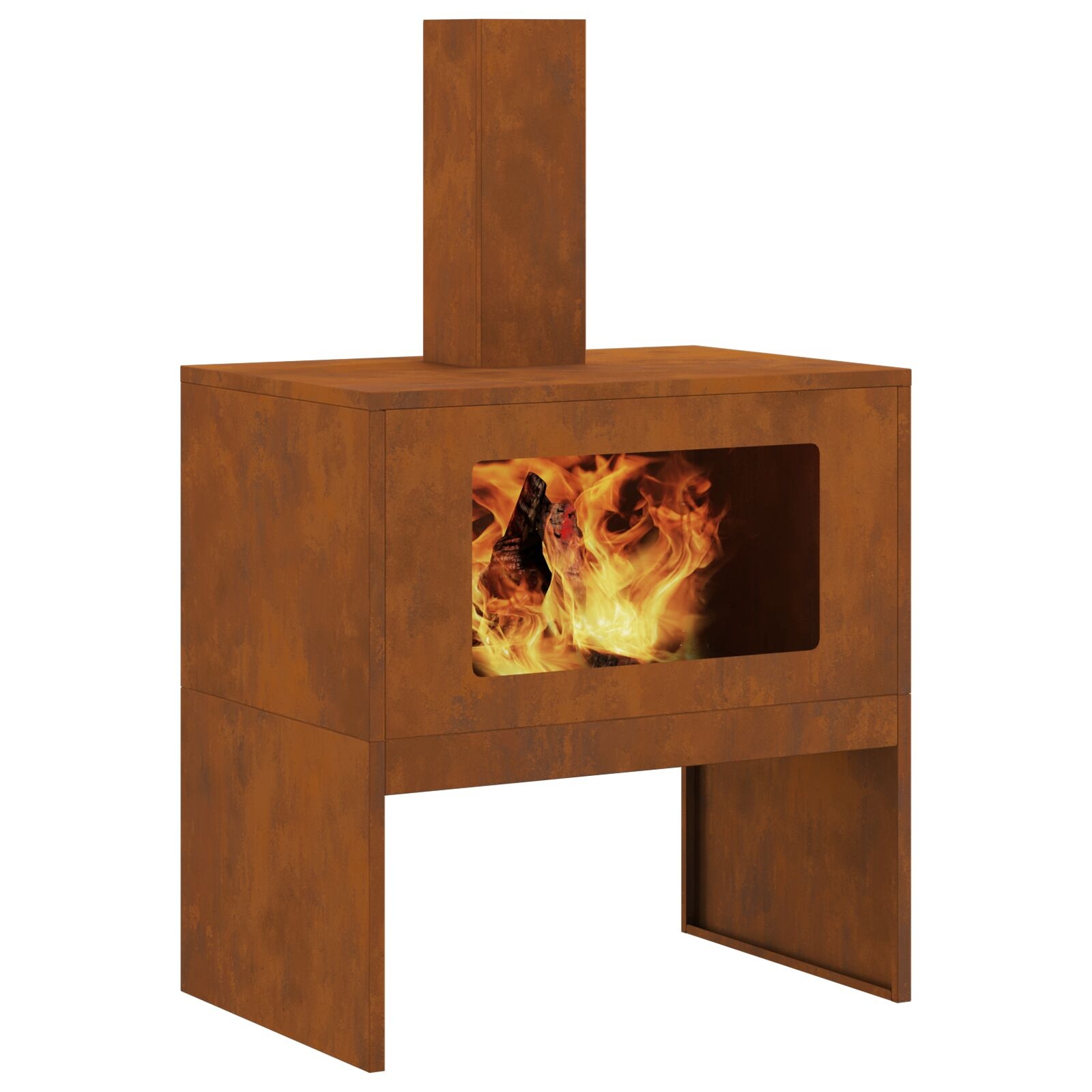 VidaXL Vuurkorf met Schouw 60x40x96 cm Verweerd Staal