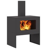 VidaXL Vuurkorf met Schoorsteen Zwart 60x40x96 cm Staal