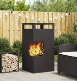 VidaXL Vuurplaats Zwart 50x50x100 cm Staal