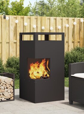 VidaXL Vuurplaats Zwart 50x50x100 cm Staal