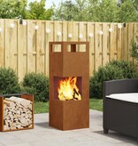 VidaXL Vuurkorf Vierkant 35x35x100 cm Verweerd Staal