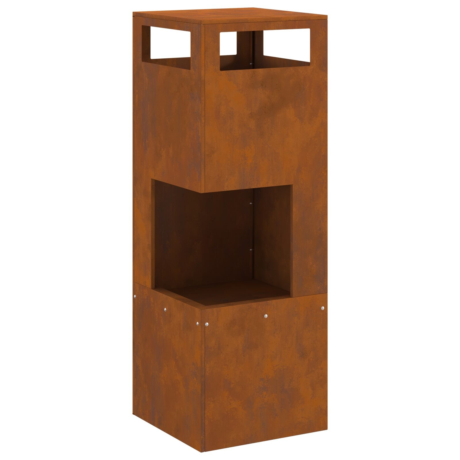 VidaXL Vuurkorf Vierkant 35x35x100 cm Verweerd Staal