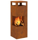 VidaXL Vuurkorf Vierkant 35x35x100 cm Verweerd Staal