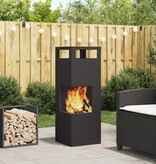 VidaXL Vuurschaal Vierkant Zwart 35x35x100 cm Staal
