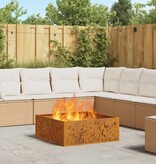 VidaXL Vuurschaal Vierkant 80x80x30 cm Verweerd Staal