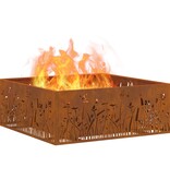 VidaXL Vuurschaal Vierkant 80x80x30 cm Verweerd Staal