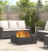 VidaXL Vuurkorf Vierkant Zwart 80x80x30 cm Staal