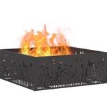 VidaXL Vuurkorf Vierkant Zwart 80x80x30 cm Staal