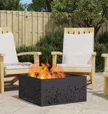 VidaXL Vuurkorf Vierkant Zwart 60x60x30 cm Staal