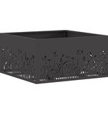 VidaXL Vuurkorf Vierkant Zwart 60x60x30 cm Staal