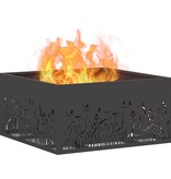 VidaXL Vuurkorf Vierkant Zwart 60x60x30 cm Staal