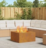 VidaXL Vuurkorf Vierkant 80x80x40 cm Weervast Staal