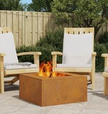 VidaXL Vuurkorf Vierkant 60x60x30 cm Verweerd Staal