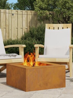 VidaXL Vuurkorf Vierkant 60x60x30 cm Verweerd Staal