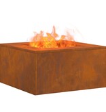 VidaXL Vuurkorf Vierkant 60x60x30 cm Verweerd Staal