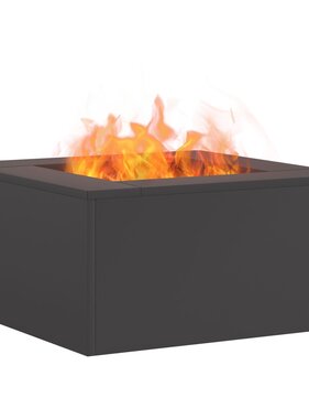 VidaXL Vierkant Vuurkorf Zwart 60x60x30 cm Staal