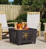 VidaXL Vuurkorf Vierkant Zwart 60x60x40 cm Staal