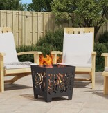 VidaXL Vuurkorf Vierkant Zwart 40x40x40 cm Staal