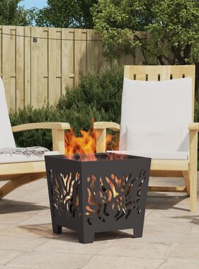 VidaXL Vuurkorf Vierkant Zwart 40x40x40 cm Staal