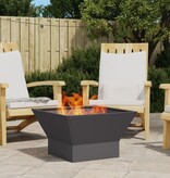 VidaXL Vuurschaal Vierkant Zwart 60x60x35 cm Staal