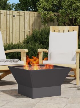 VidaXL Vuurschaal Vierkant Zwart 60x60x35 cm Staal