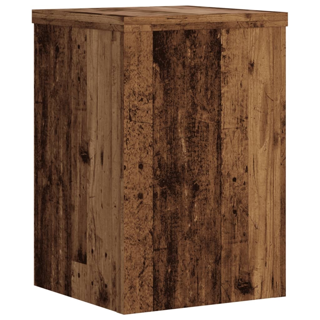 VidaXL Plantenstandaards 2 st 20x20x30 cm bewerkt hout oud houtkleurig