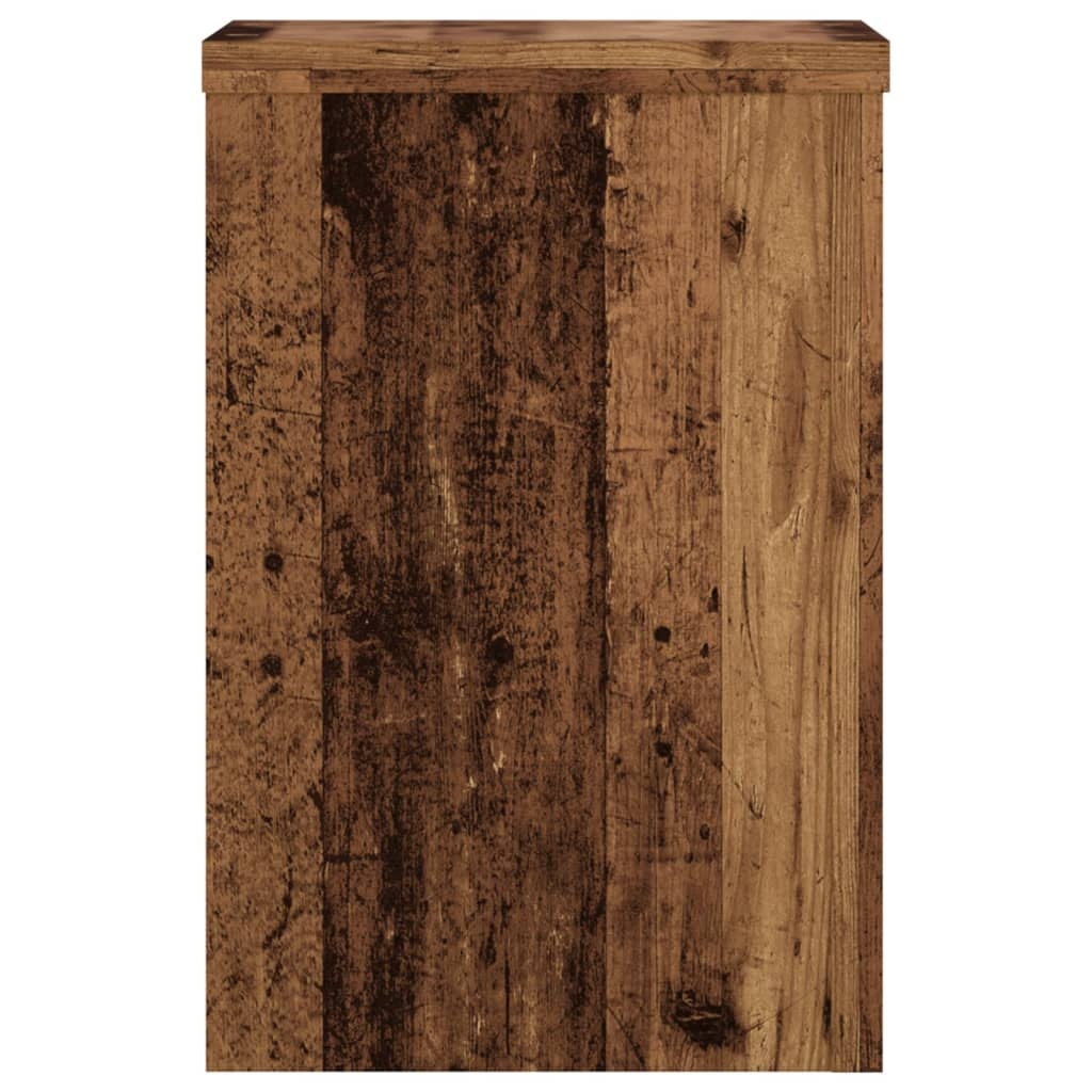 VidaXL Plantenstandaards 2 st 20x20x30 cm bewerkt hout oud houtkleurig