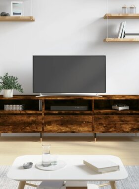 VidaXL Tv-meubel 150x30x44,5 cm bewerkt hout gerookt eikenkleurig