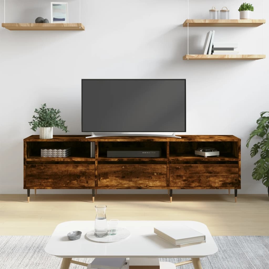 VidaXL Tv-meubel 150x30x44,5 cm bewerkt hout gerookt eikenkleurig