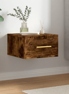 VidaXL Nachtkastje wandgemonteerd 35x35x20 cm gerookt eikenkleurig