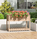 VidaXL Plantenbak met schap 111,5x54x81 cm massief grenenhout