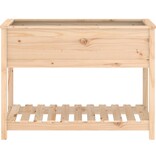 VidaXL Plantenbak met schap 111,5x54x81 cm massief grenenhout