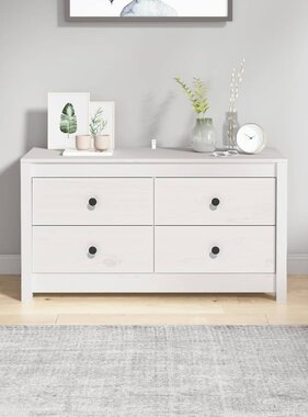 VidaXL Dressoir 100x40x54 cm massief grenenhout wit