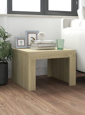 VidaXL Salontafel 50x50x35 cm bewerkt hout sonoma eikenkleurig