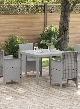 VidaXL Buitentafel Lichtgrijs Kunststof Standaard Duurzaam Terrastafel