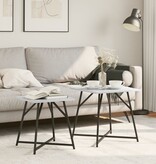 VidaXL Bijzettafelset van 2 st Grey Sonoma Hout en Metaal